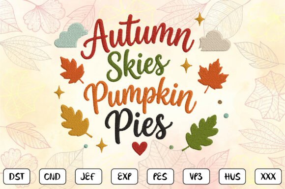 Cute Fall Pumpkin Embroidery for Cozy Gifts