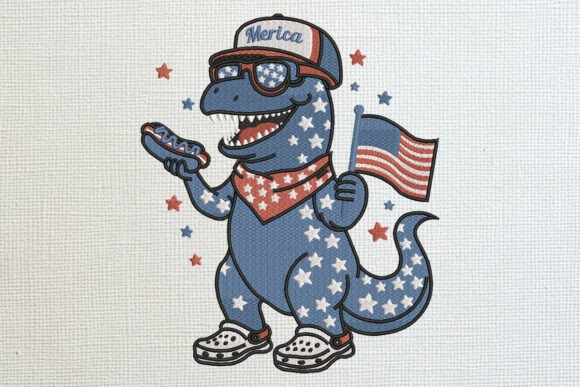 Patriotic T-Rex Dinosaur Embroidery Design Review